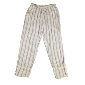 Anthropologie Striped Yellow Cotton Pajama Pant Womens Size Small